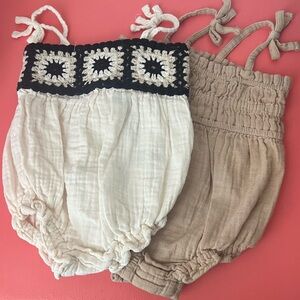 Old Navy Baby Rompers - Cream and Tan